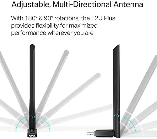 The Archer T2U Plus plugged into a desktop tower rear port