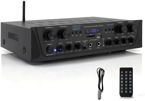 Overview of the Pyle 4-Channel Audio Amplifier with Bluetooth - Home Stereo Receiver