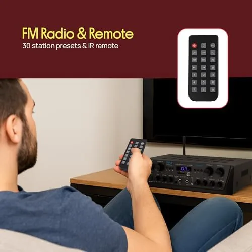 The Pyle 4-Channel Audio Amplifier with Bluetooth - Home Stereo Receiver compared in context