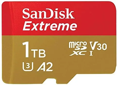 The SanDisk 1TB Extreme card in use recording 4K video on a camera