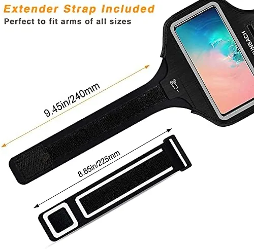 Rear view of the armband showing the card slot and key holder