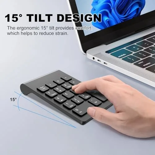 Close look at the TRELC Wireless Numeric Keypad, Mini 2.4G 18 Keys Number Pad build quality