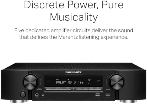 Close look at the Marantz NR1510 UHD AV Receiver , Slim 5.2 Channel Home build quality