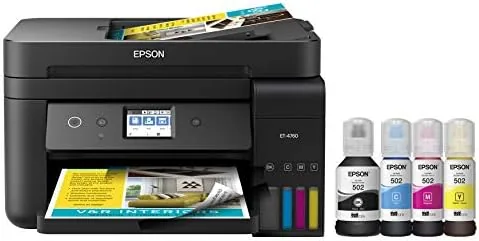 The Epson EcoTank ET-4760 all-in-one printer on a desk