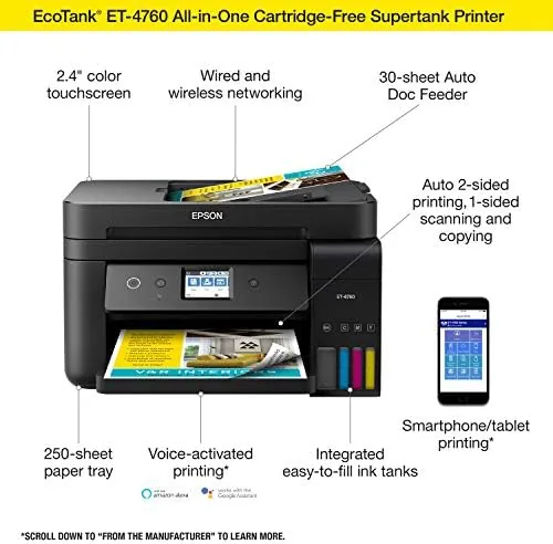 Filling the Epson EcoTank ink reservoir with a refill bottle