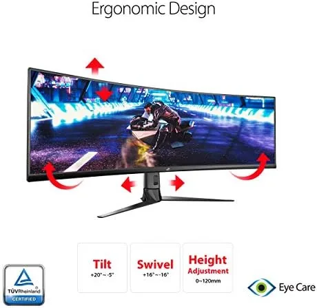 The ASUS ROG XG49VQ 49 Inch 1080p 144Hz Ultrawide Curved Gaming compared in context