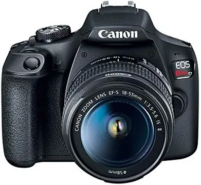 Close look at the Canon EOS Rebel T7 DSLR Camera with 18-55mm Lens (Black) build quality