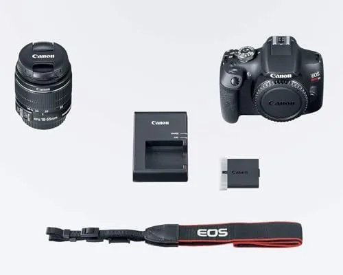 The Canon EOS Rebel T7 DSLR Camera with 18-55mm Lens (Black) compared in context
