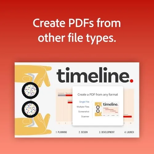 Comparison view of Acrobat Pro against a free PDF editor