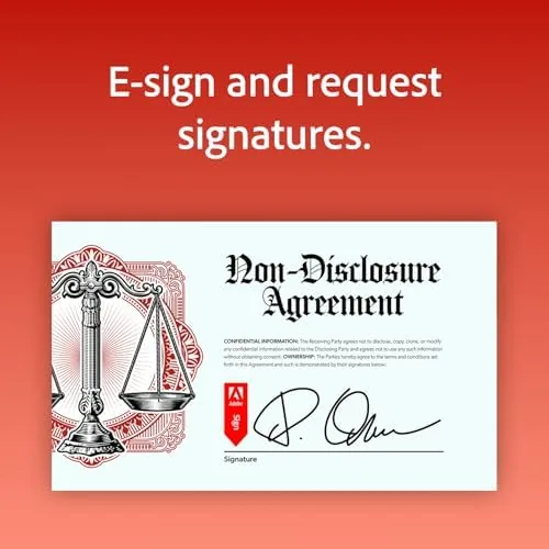 Laptop and desk showing Acrobat Pro during a signing workflow