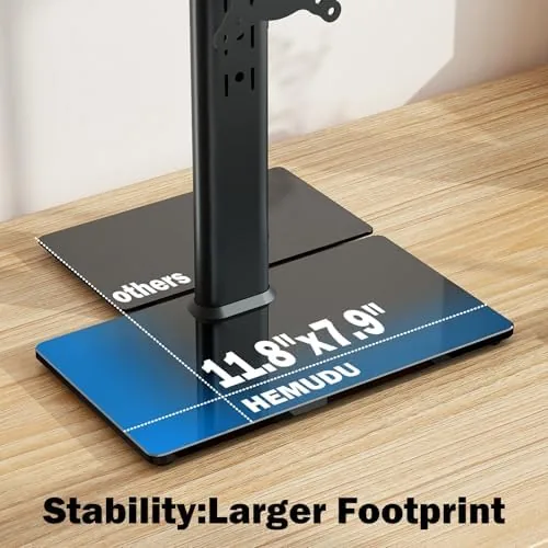 Close look at the Single LCD Computer Monitor Free-Standing Desk Stand Mount Riser for build quality