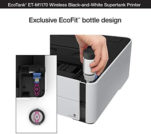 The Epson EcoTank ET-M1170 Wireless Monochrome Supertank Printer with Ethernet PLUS in real use