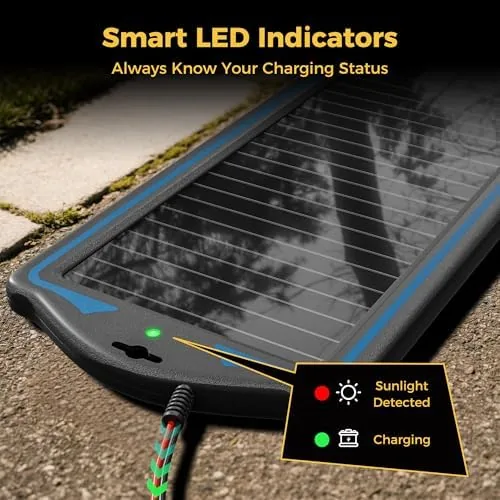 Another view of the 12V Solar Battery Charger Trickle Maintainer Kit for Car |