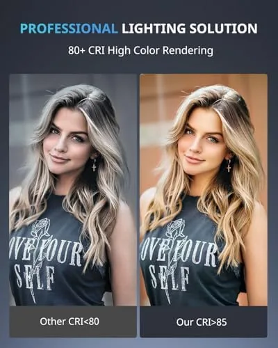 The UBeesize 12 inch Ring Light with Stand, Selfie Ring Light compared in context
