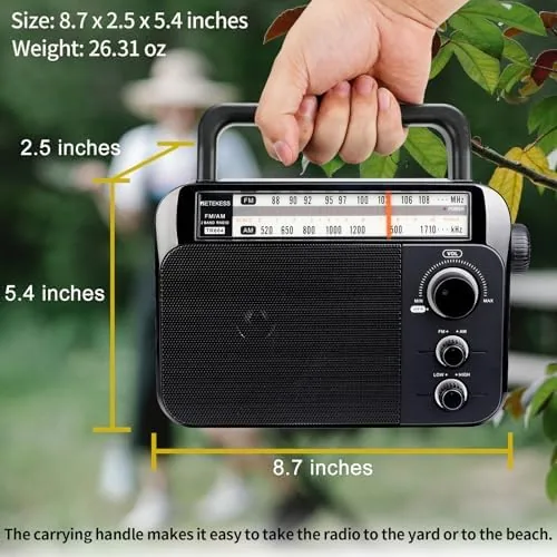 The Retekess TR604 AM FM Radio, Portable Radio Plug in Wall in real use