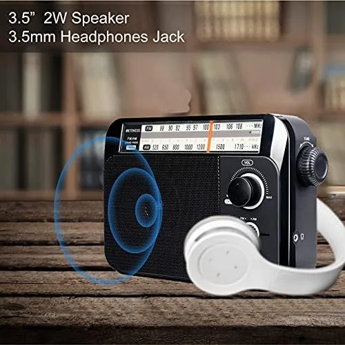 Another view of the Retekess TR604 AM FM Radio, Portable Radio Plug in Wall