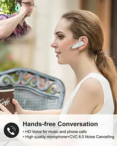 Close look at the [2 Pack] Bluetooth Earpiece V5.0 Wireless Handsfree Headset 24 Hrs build quality