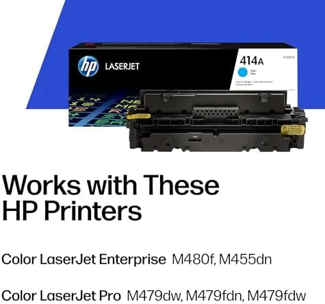 Close look at the HP 414A Cyan Toner Cartridge | Works with Color LaserJet build quality