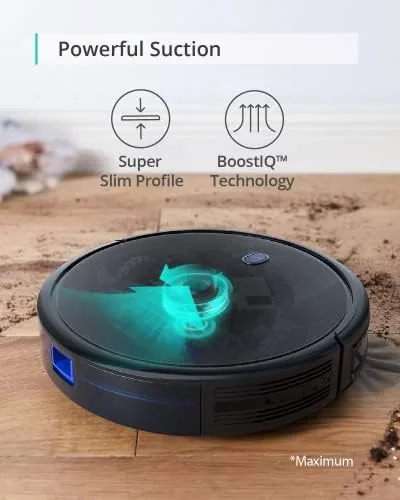 The eufy 11S MAX cleaning along a hardwood floor and a rug