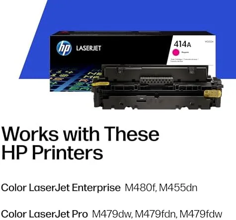 Close look at the HP 414A Magenta Toner Cartridge | Works with Color LaserJet build quality