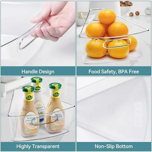 Comparison of the wedge bins against a plain rectangular organizer bin