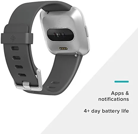 The Fitbit Versa Lite Smartwatch,GPS,Charcoal/Silver Aluminum, One Size (S & L Bands Included) in real use