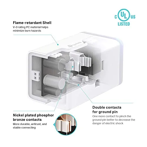 Kasa plug next to a hub based smart plug for comparison