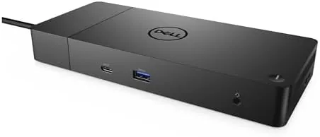 Rear ports of the WD19 showing DisplayPort, HDMI, USB, and Ethernet