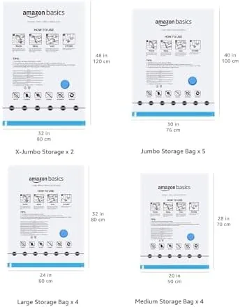 Another view of the Amazon Basics Vacuum Storage Bags for Clothes, Compression Space Saving
