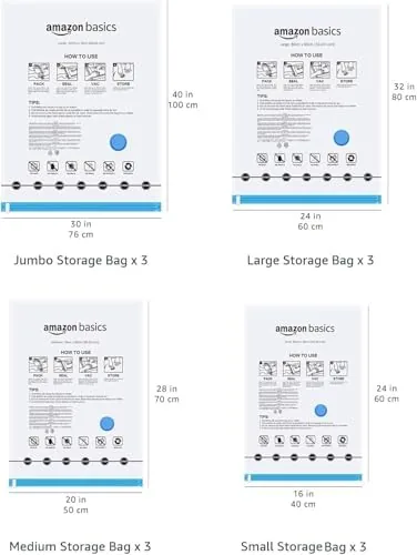 The Amazon Basics Vacuum Storage Bags with Hand Pump for Travel compared in context