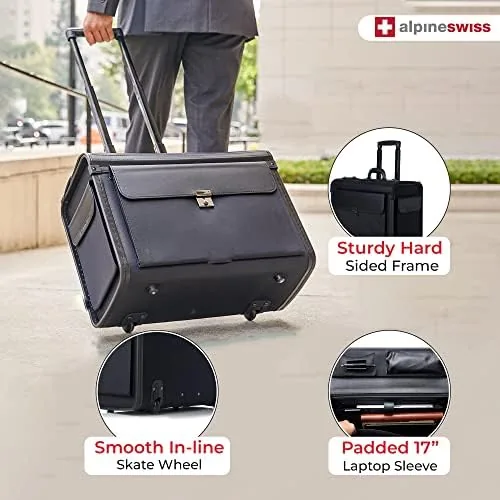 The Alpine Swiss Rolling 17" Laptop Briefcase on Wheels Attache Lawyers compared in context