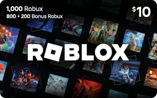 Roblox digital gift card packaging with the 1,000 Robux design