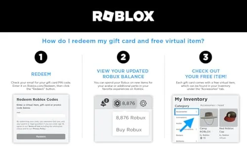 Redemption screen on the Roblox website ready for the code