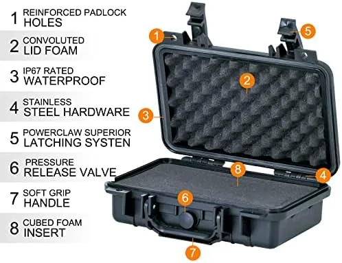 Another view of the MEIJIA Portable All Weather Waterproof Protective Hard Case, Small Camera