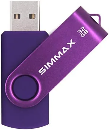 Overview of the SIMMAX 32GB Memory Stick USB 2.0 Flash Drives Swivel Thumb