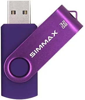 Detail shot of the SIMMAX 32GB Memory Stick USB 2.0 Flash Drives Swivel Thumb features