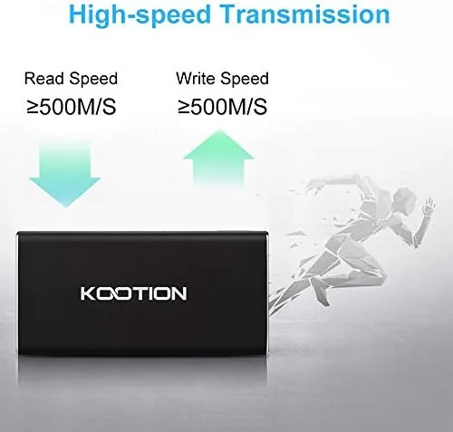 Close look at the KOOTION External SSD 500GB USB 3.1 Type-c Portable SSD High-Speed build quality
