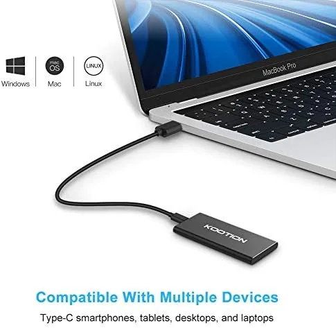 The KOOTION External SSD 500GB USB 3.1 Type-c Portable SSD High-Speed in real use