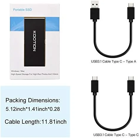 Testing the KOOTION External SSD 500GB USB 3.1 Type-c Portable SSD High-Speed over two weeks