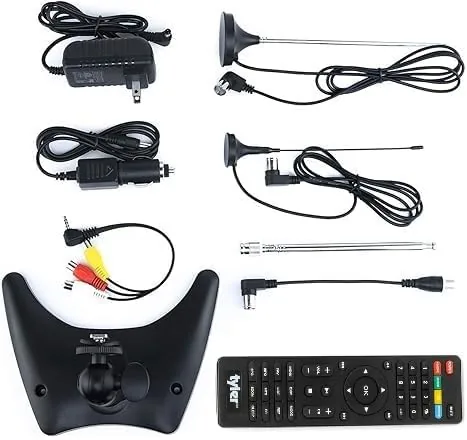 Portable TV powered by the DC adapter in a camper