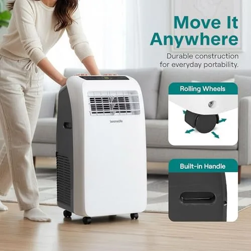 Another view of the SereneLife Portable Air Conditioner 12,000 BTU with Built-in Dehumidifier
