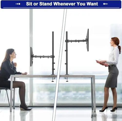 The HUANUO Single Monitor Arm with 39 inch Extra-Tall Pole, Adjustable compared in context