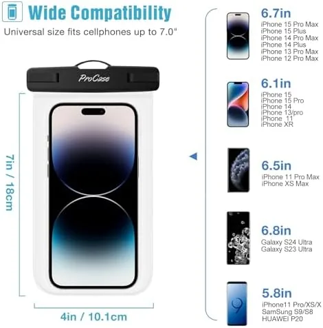 Close look at the ProCase 6 Pack Waterproof Phone Pouch Dry Bag Underwater Case build quality