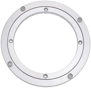 Two aluminum bearing plates separated, showing the ball bearing race