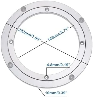 Aluminum bearing compared with a plastic kitchen turntable