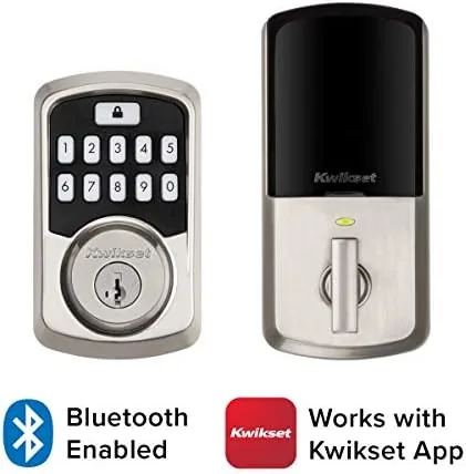 Close look at the Kwikset 942BLE-15S Aura Bluetooth Keypad Electronic Deadbolt Satin Nickel Finish build quality