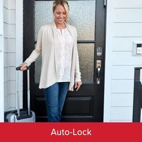 The Kwikset 99420-003 Aura Bluetooth Programmable Keypad Door Lock Deadbolt Featuring in real use