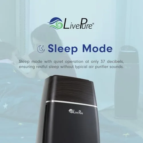 Another view of the LivePure LP260TH-G Sierra Series True HEPA Digital Tall Tower Air