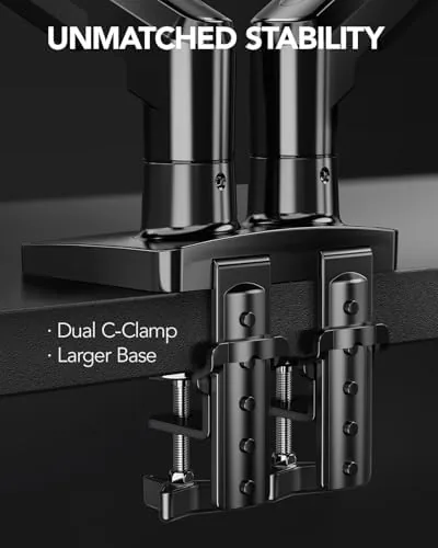 FlowLift compared with a simple fixed dual monitor stand