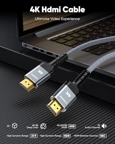 A 4K HDR movie playing on the TV connected by the Highwings HDMI cable